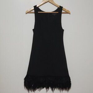 Forever 21 Little Black Dress Feather Hem Size Small
